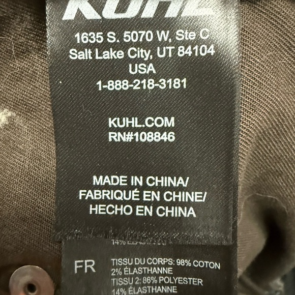 Kuhl Brown Cargo Pants with Articulated Knees Work Hike size 16 - Picture 9 of 9